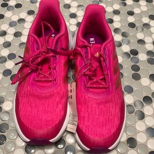 Brand new, adidas running shoes. Size 6, pink.